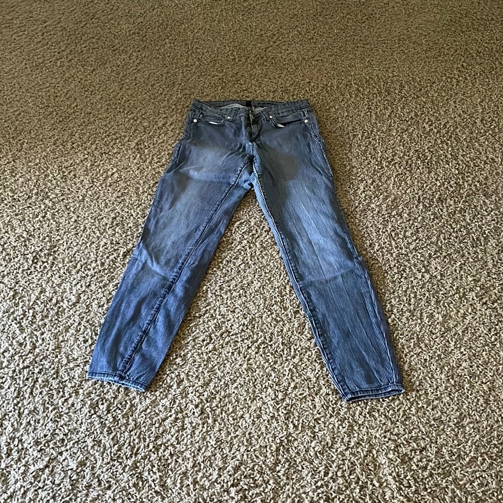 Gap Super Skinny Blue Jeans with White Pinstripes